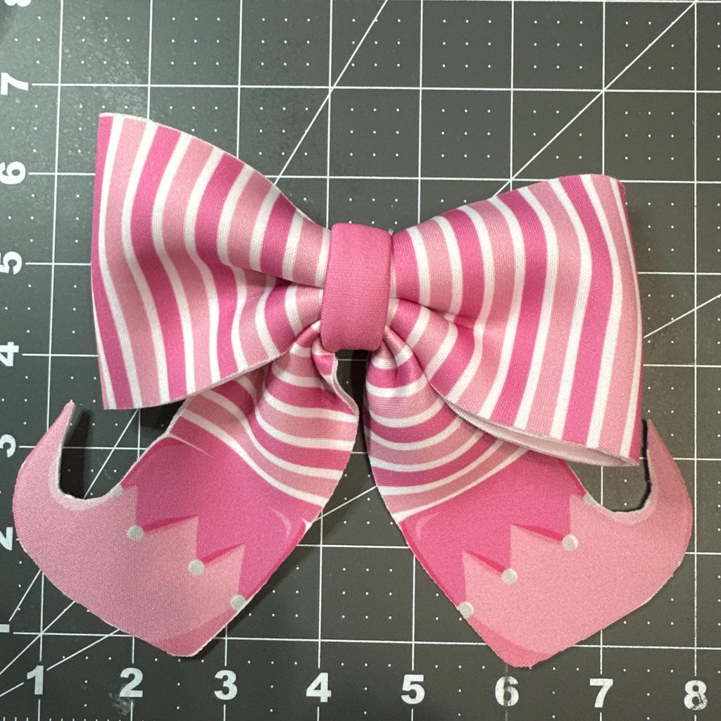 Elf Stockings Layered Neoprene Hair Bows