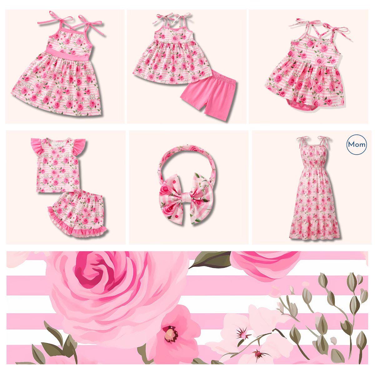 Pink Posies - Shorts Set