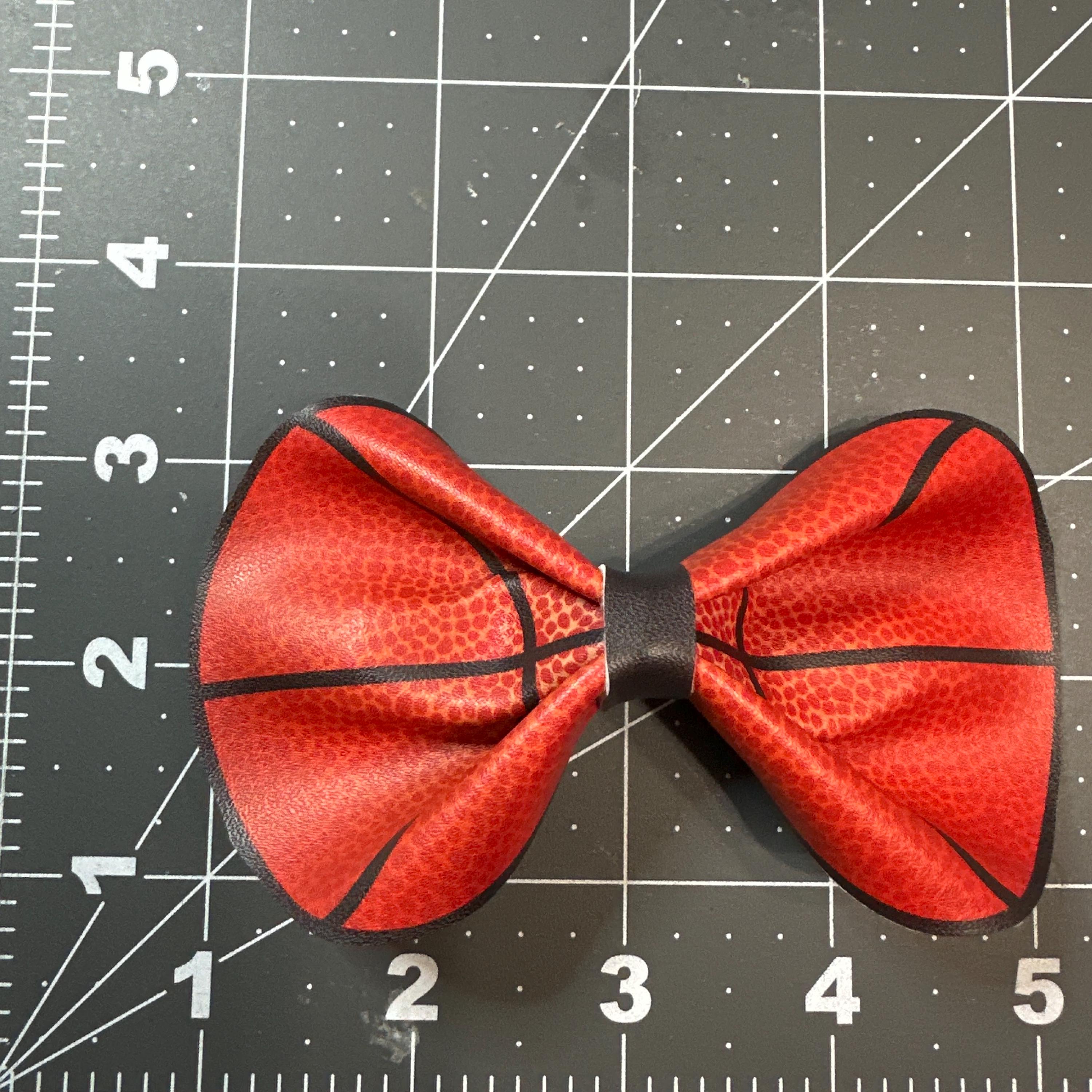 Basketball Faux Leather Hair Bows