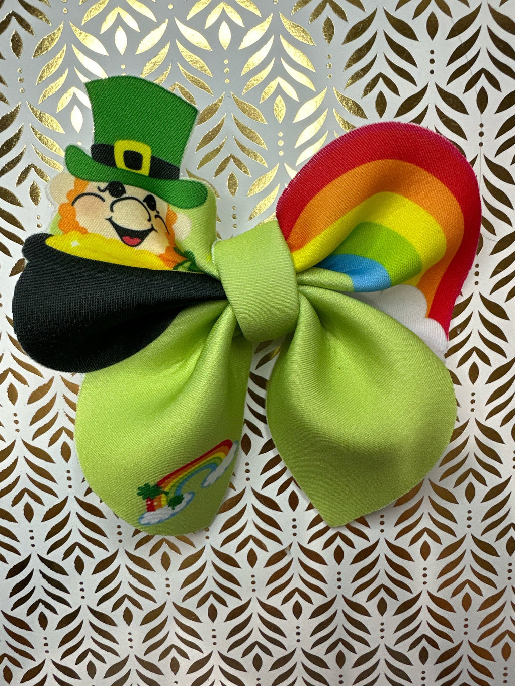 Lucky Leprechaun Shapes Bubble Neoprene Hair Bows