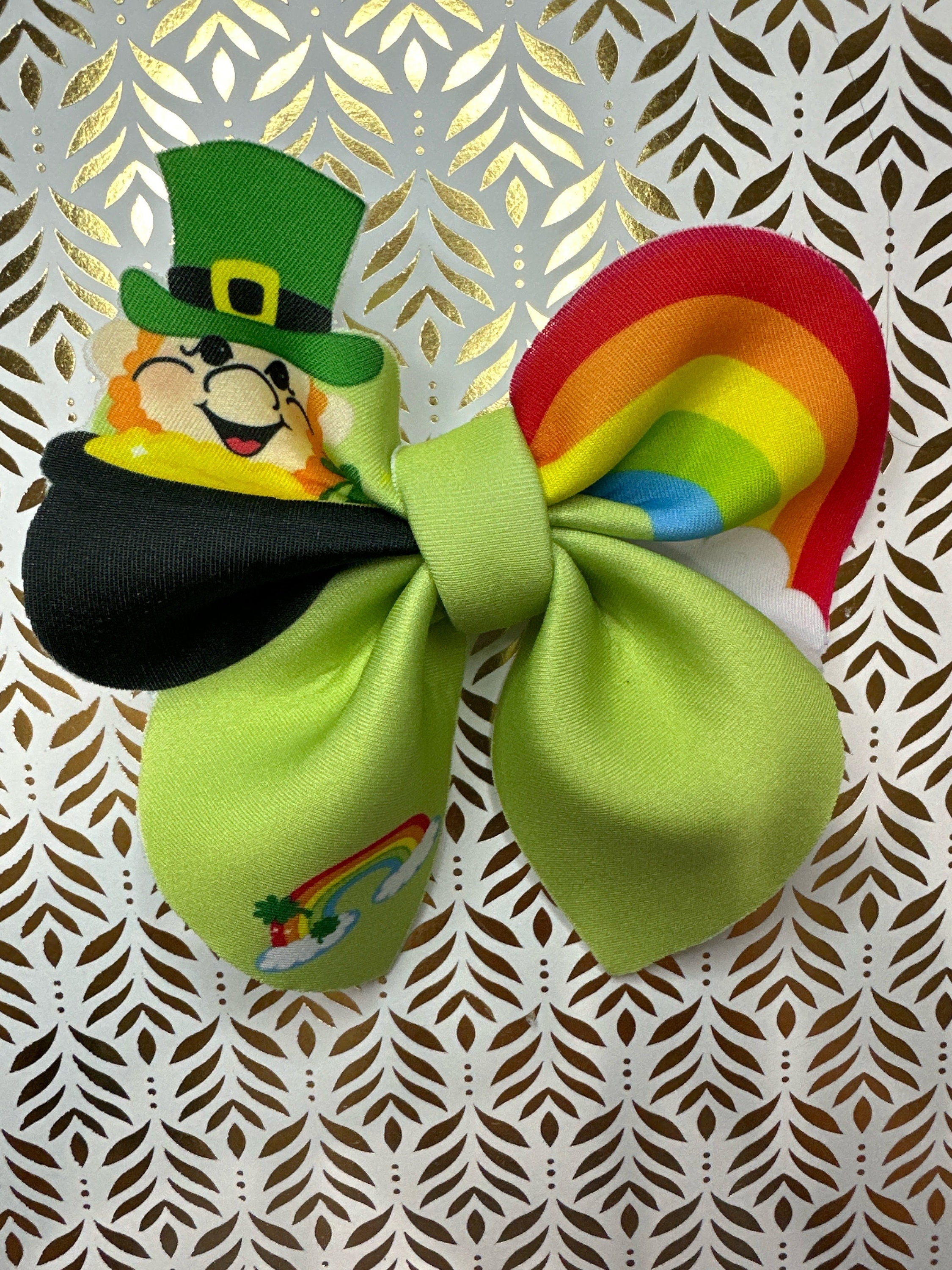 Lucky Leprechaun Shapes Bubble Neoprene Hair Bows
