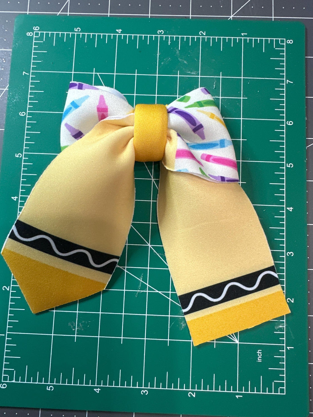 Scattered Crayons Sailor Neoprene Hair Bows
