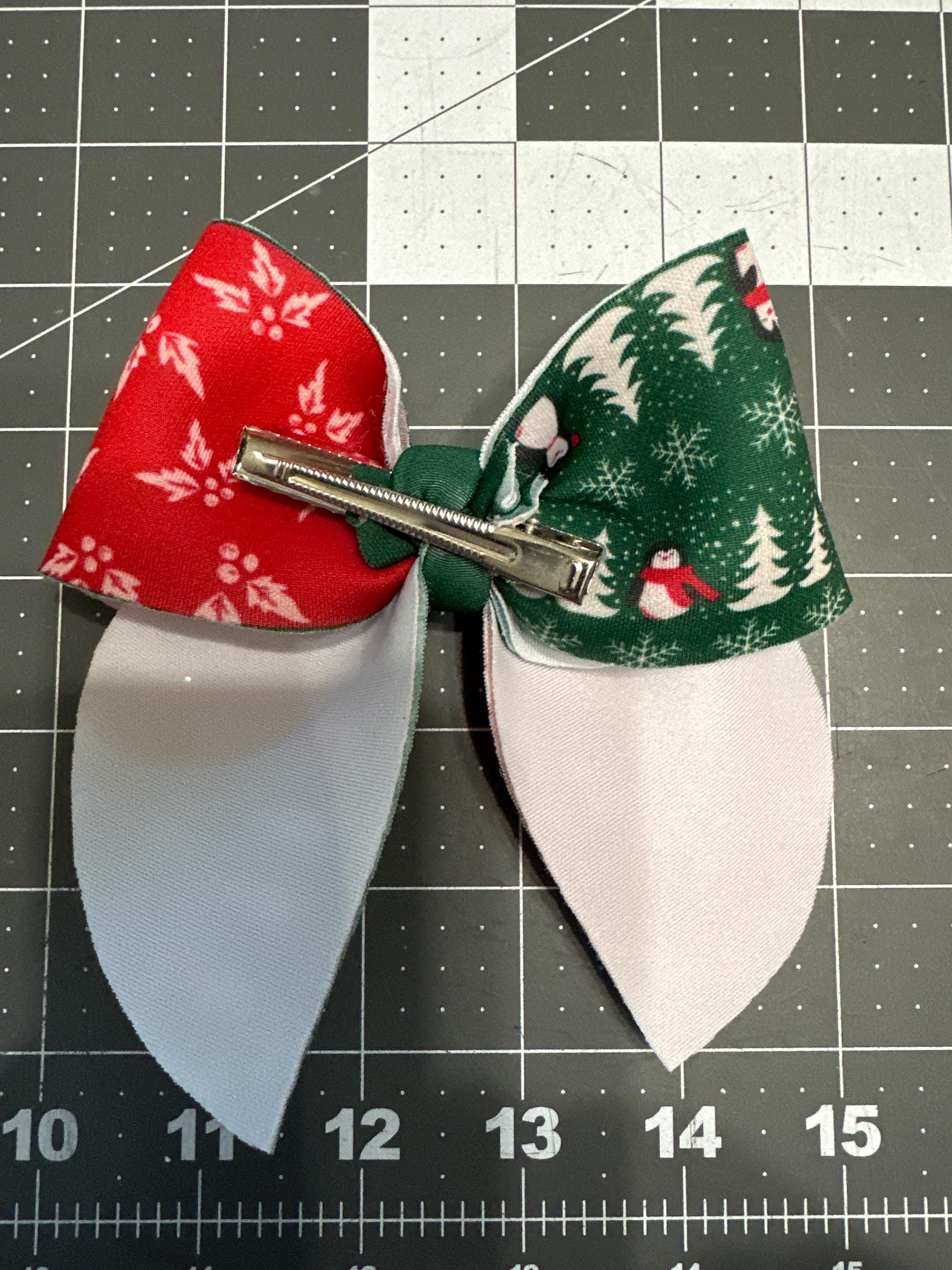 Holly and Penguins Sailor Neoprene Hair Bows